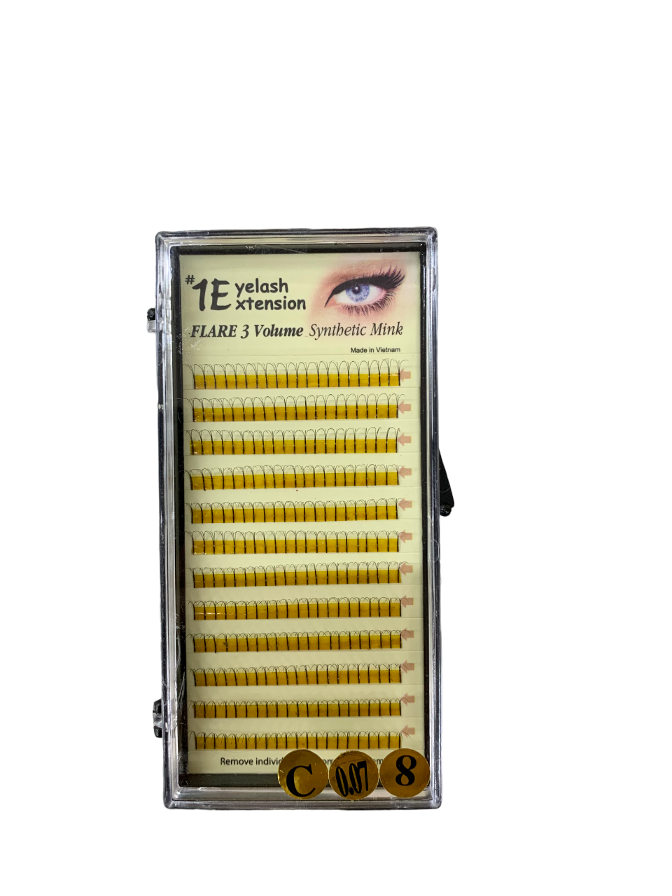 1E Eyelash Extension Flare 3 Volume Synthetic Mink C-0.07-08